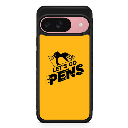 NHL Pittsburgh Penguins Let's Go Google Pixel 9 Case | Google Pixel 9 Protective Rubber Case