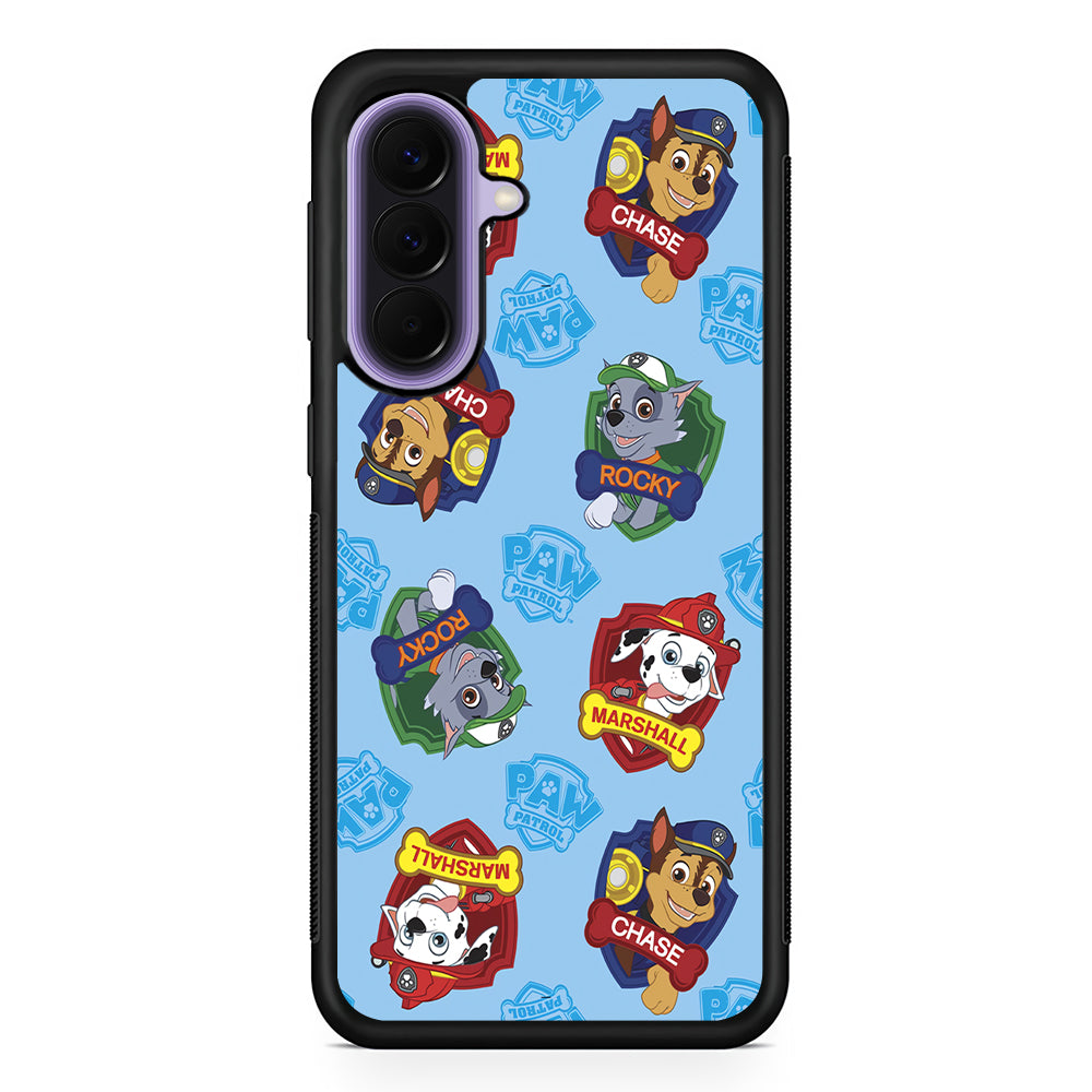 Paw Patrol Blue Background Samsung Galaxy A57 Case | Slim Samsung Galaxy A57 Rubber Case