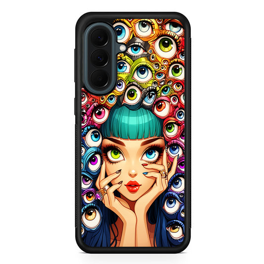 Flamboyant Girl with Many Eyes Samsung Galaxy A37 Case | Samsung Galaxy A37 Rubber Phone Case