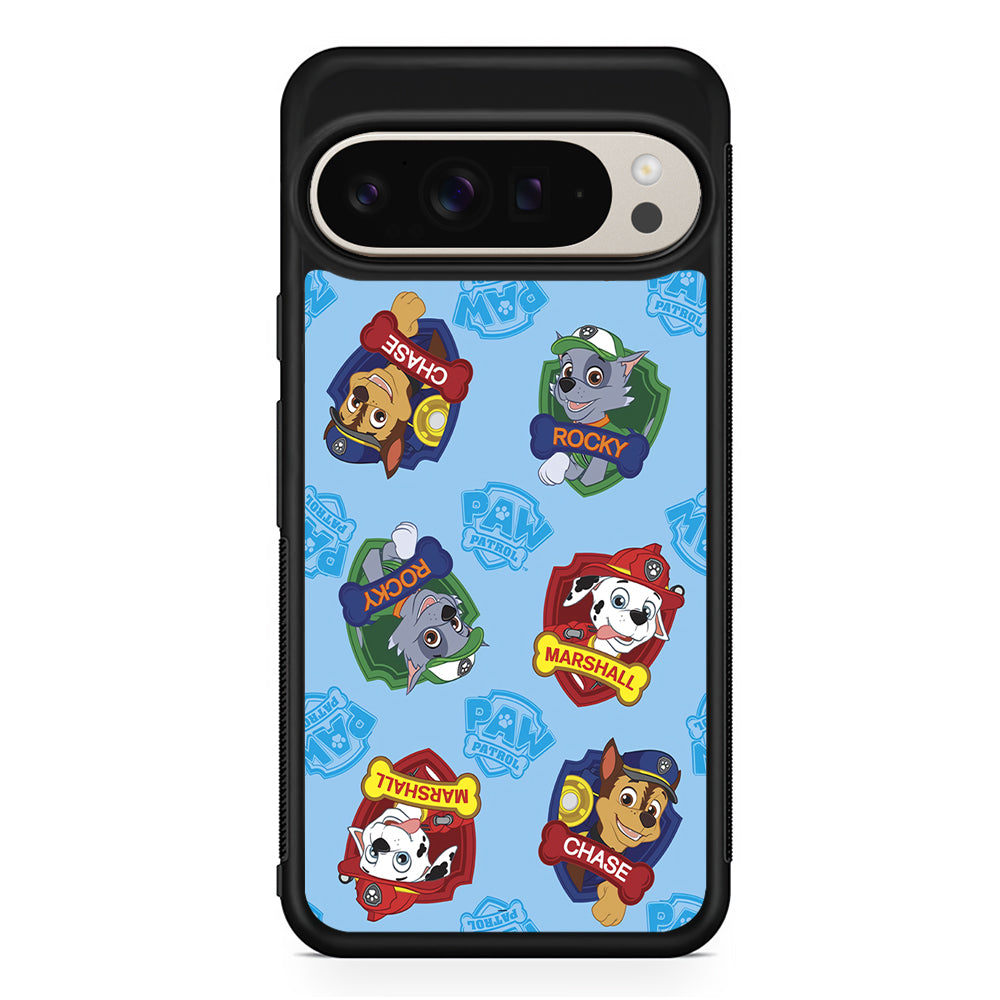Paw Patrol Blue Background Google Pixel 9 Pro Case | Slim Protective Cover