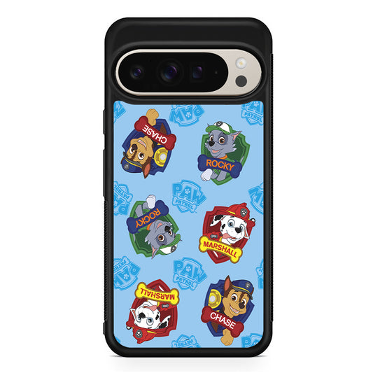 Paw Patrol Blue Background Google Pixel 9 Pro Case | Slim Protective Cover