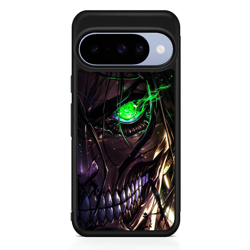 Attack on Titan Eren Face Google Pixel 10 Case | Google Pixel 10 Rubber Protective Case