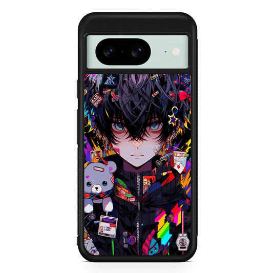 Anime Boy Bear Doll Aesthetic Google Pixel 8 Case | Durable Protective Cover for Google Pixel 8