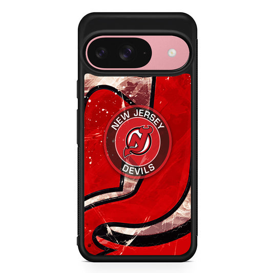 NHL New Jersey Devils The Red Google Pixel 9 Case | Google Pixel 9 Protective Rubber Case