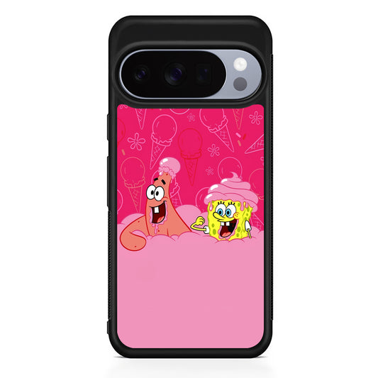 Spongebob and Patrick Eating Ice Cream Google Pixel 10 Pro Case | Slim Google Pixel 10 Pro Rubber Case