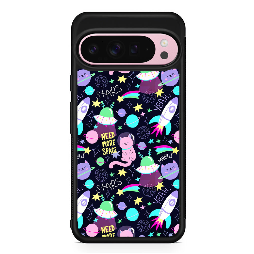 Astronauts Rockets Cat Google Pixel 9 Pro XL Case | Protective Cover