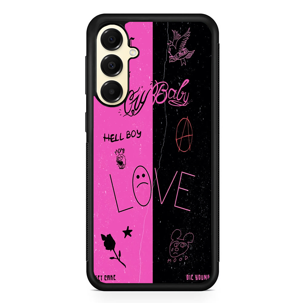 Lil Peep Pink and Black Samsung Galaxy A16 Case | Slim Rubber Samsung Galaxy A16 Case