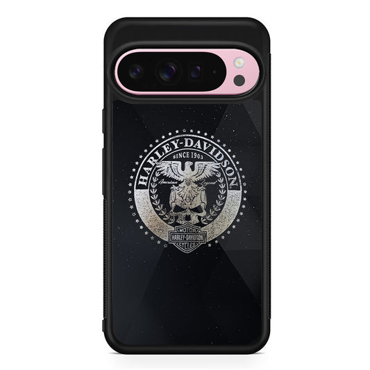Harley Davidson Silver Emblem Google Pixel 9 Pro XL Case | Protective Cover