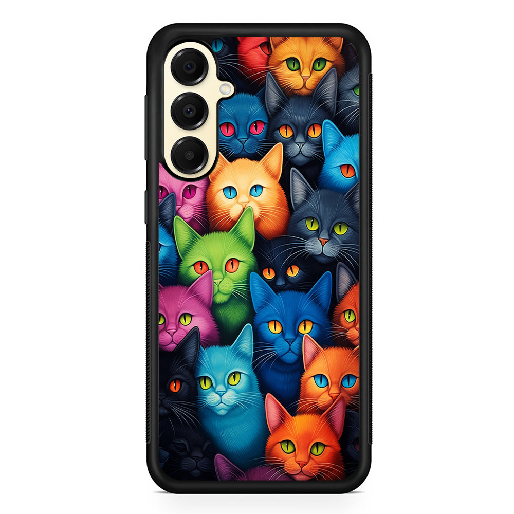 Collection of Colorful Cats Samsung Galaxy A16 Case | Slim Rubber Samsung Galaxy A16 Case