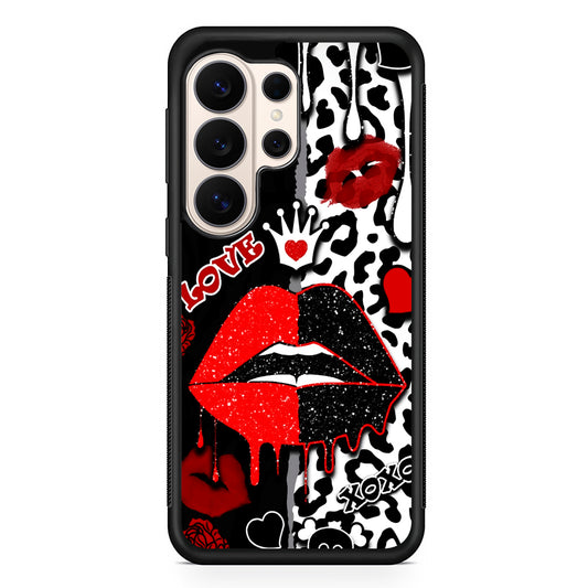 Girly Red Black Lips Kiss Samsung Galaxy S26 Ultra Case | Slim Protective Case for Samsung Galaxy S26 Ultra
