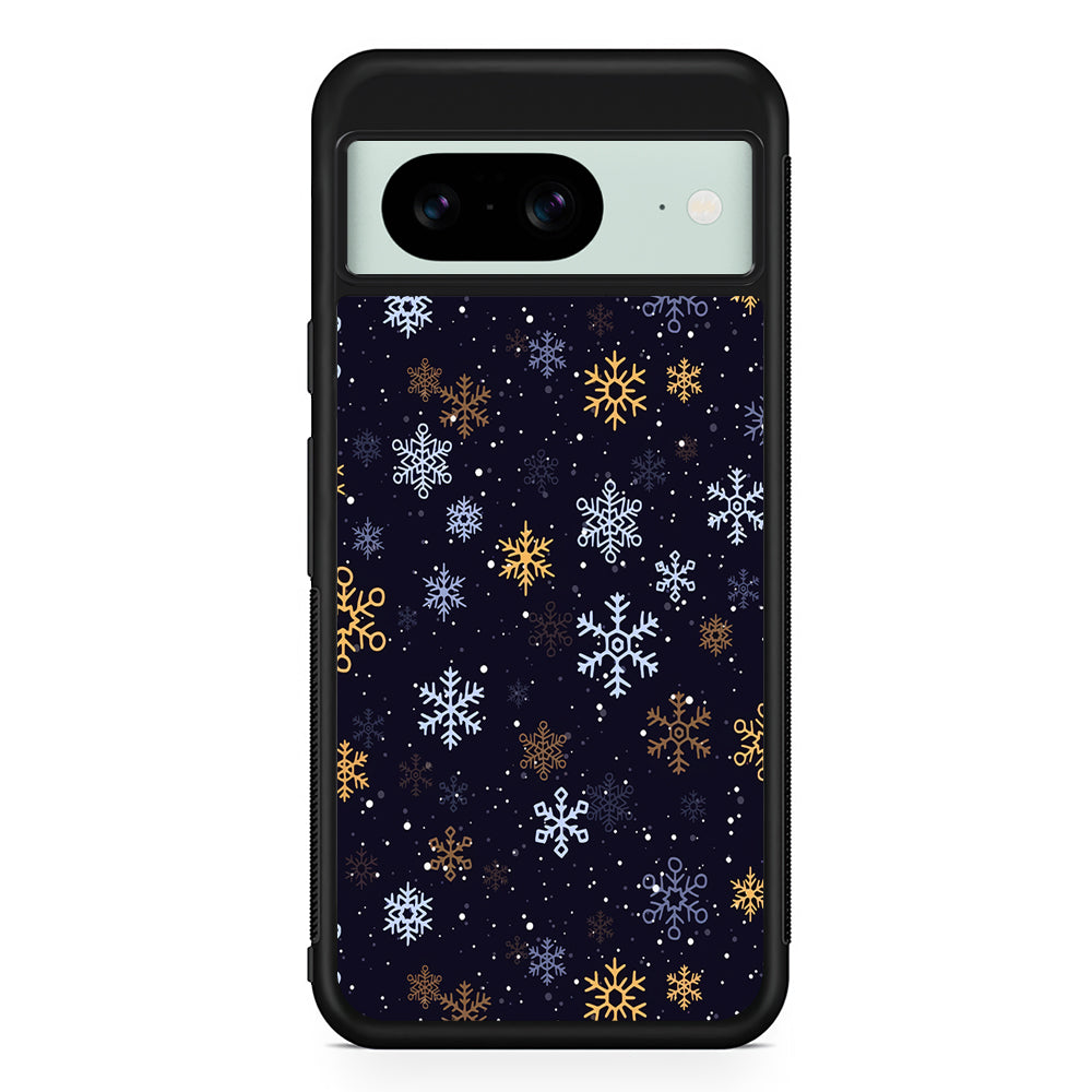Dark Blue Yellow Winter Google Pixel 8 Case | Durable Protective Cover for Google Pixel 8