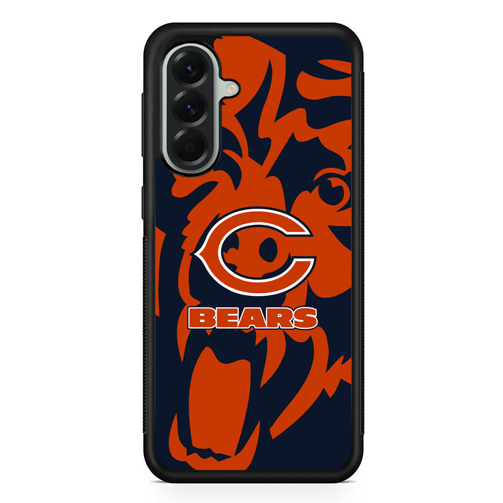 NFL Chicago Bears Scream Silhouette Samsung Galaxy A56 Case | Samsung Galaxy A56 Protective Rubber Case