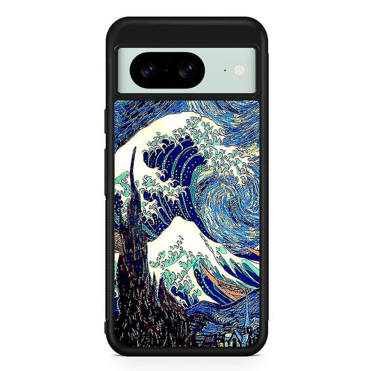 The Great Wave The Starry Night Google Pixel 8 Case | Durable Protective Cover for Google Pixel 8