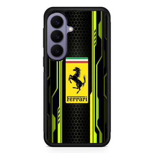Ferrari Yellow System Line Samsung Galaxy S26 Case | Slim Protective Rubber Case for Samsung S26