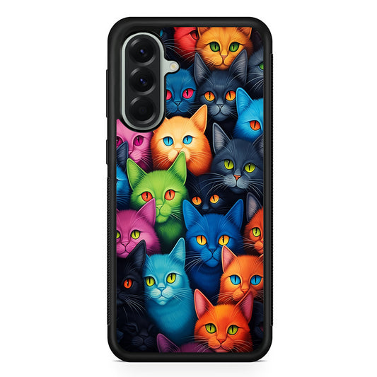 Collection of Colorful Cats Samsung Galaxy A56 Case | Samsung Galaxy A56 Protective Rubber Case