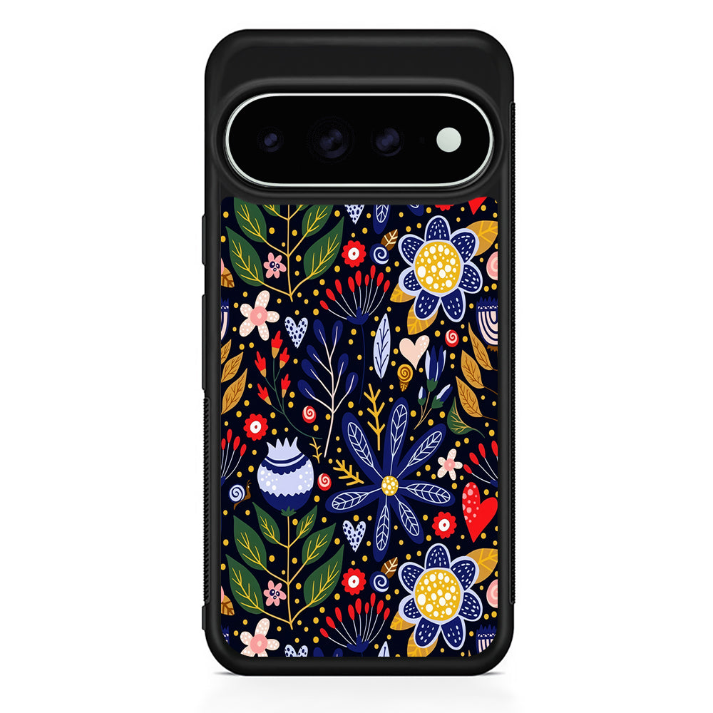 Flowers on a Dark Aesthetic Google Pixel 11 Pro XL Case - Custom Design Protective Case