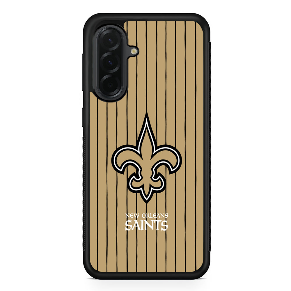 NFL New Orleans Saints Striped Samsung Galaxy A36 Case | Protective Rubber Cover