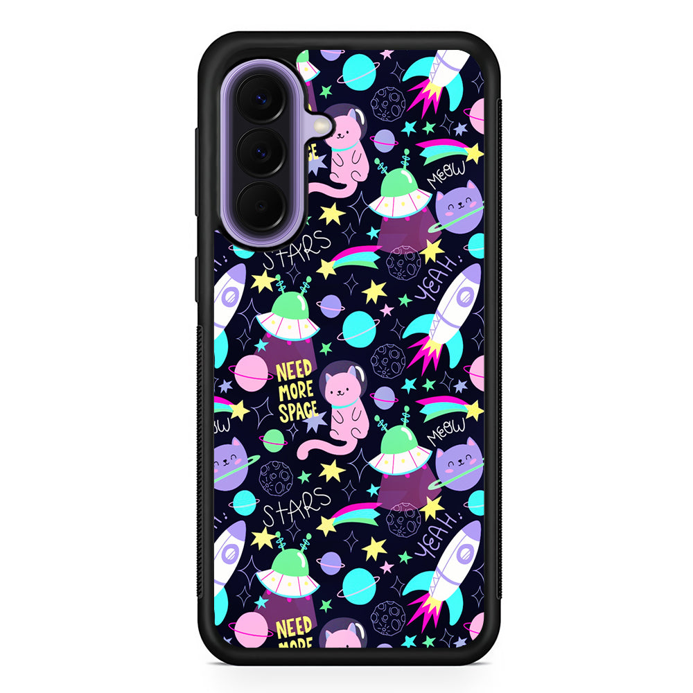 Astronauts Rockets Cat Samsung Galaxy A57 Case | Slim Samsung Galaxy A57 Rubber Case