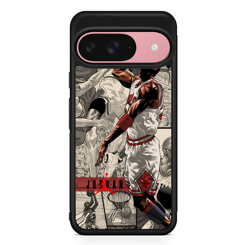 Air Jordan Unusual Jumping Man Google Pixel 9 Case | Google Pixel 9 Protective Rubber Case