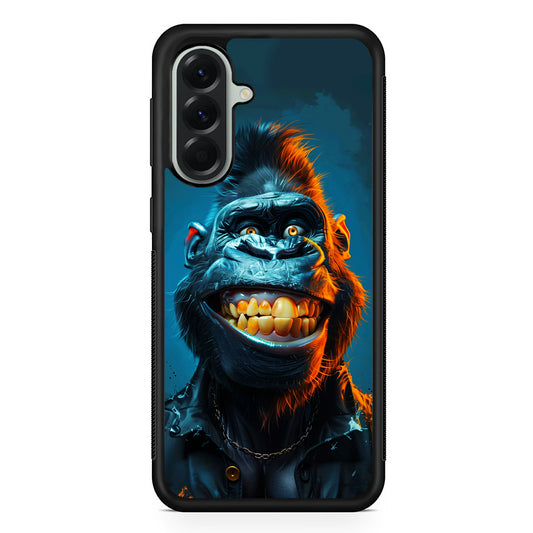 Cartoon Gorilla Smiles Wide Samsung Galaxy A56 Case | Samsung Galaxy A56 Protective Rubber Case