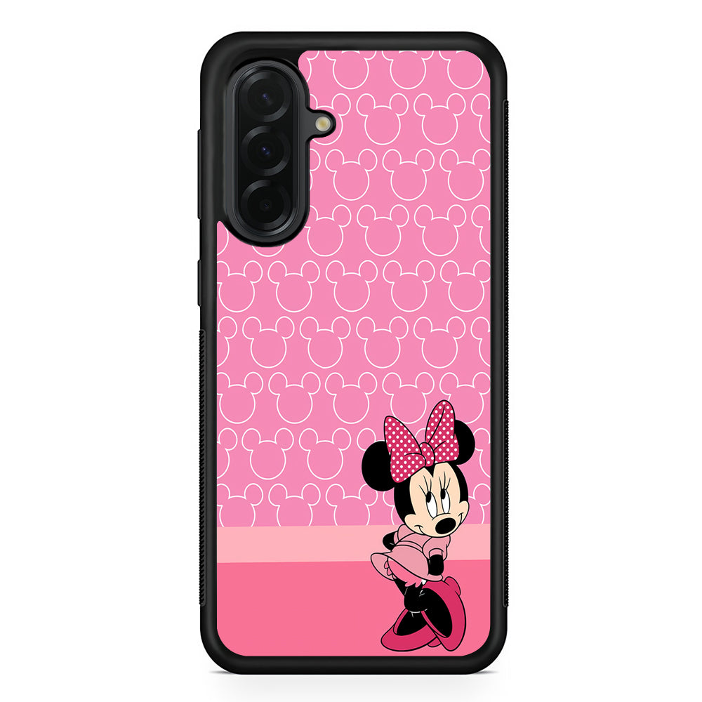 Minnie Mouse Pink Background Samsung Galaxy A36 Case | Protective Rubber Cover