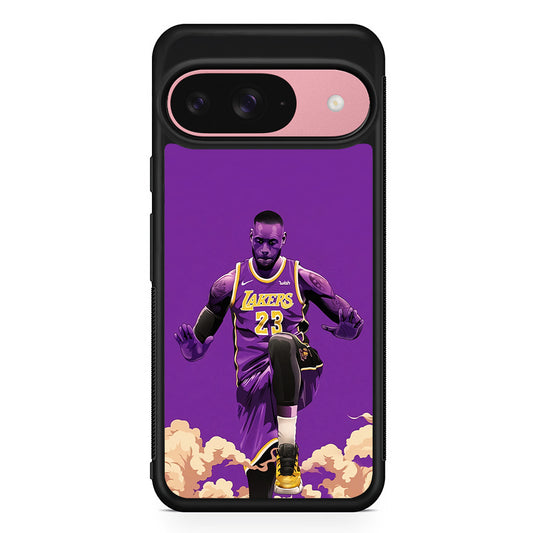 Lebron James Purple Background Google Pixel 9 Case | Google Pixel 9 Protective Rubber Case