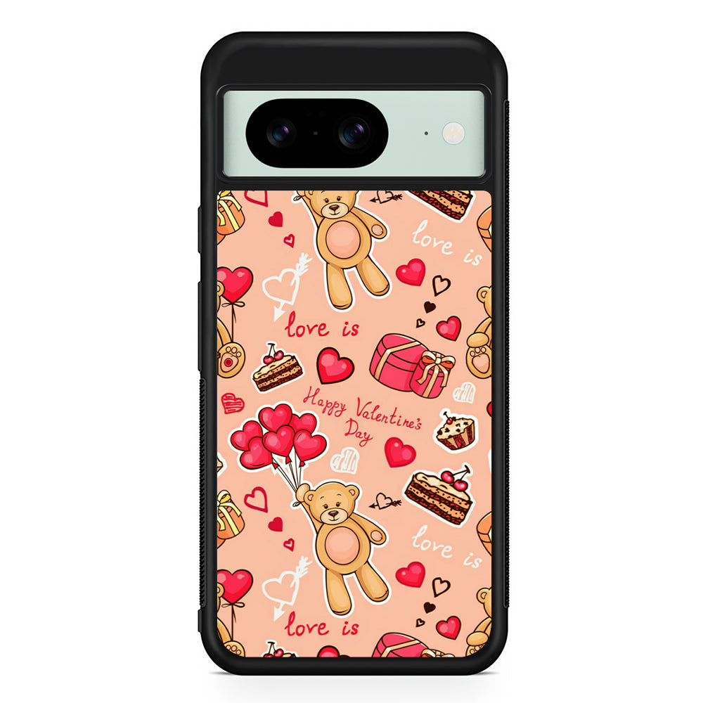 Valentine’s Day with Teddy Bears Google Pixel 8 Case | Durable Protective Cover for Google Pixel 8