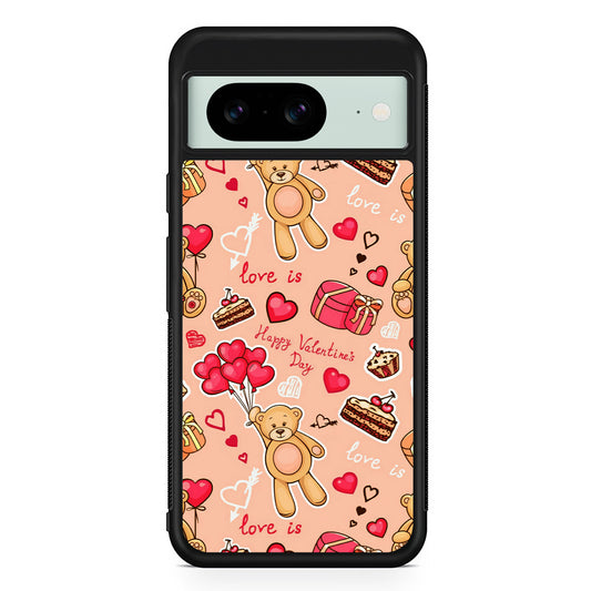 Valentine’s Day with Teddy Bears Google Pixel 8 Case | Durable Protective Cover for Google Pixel 8