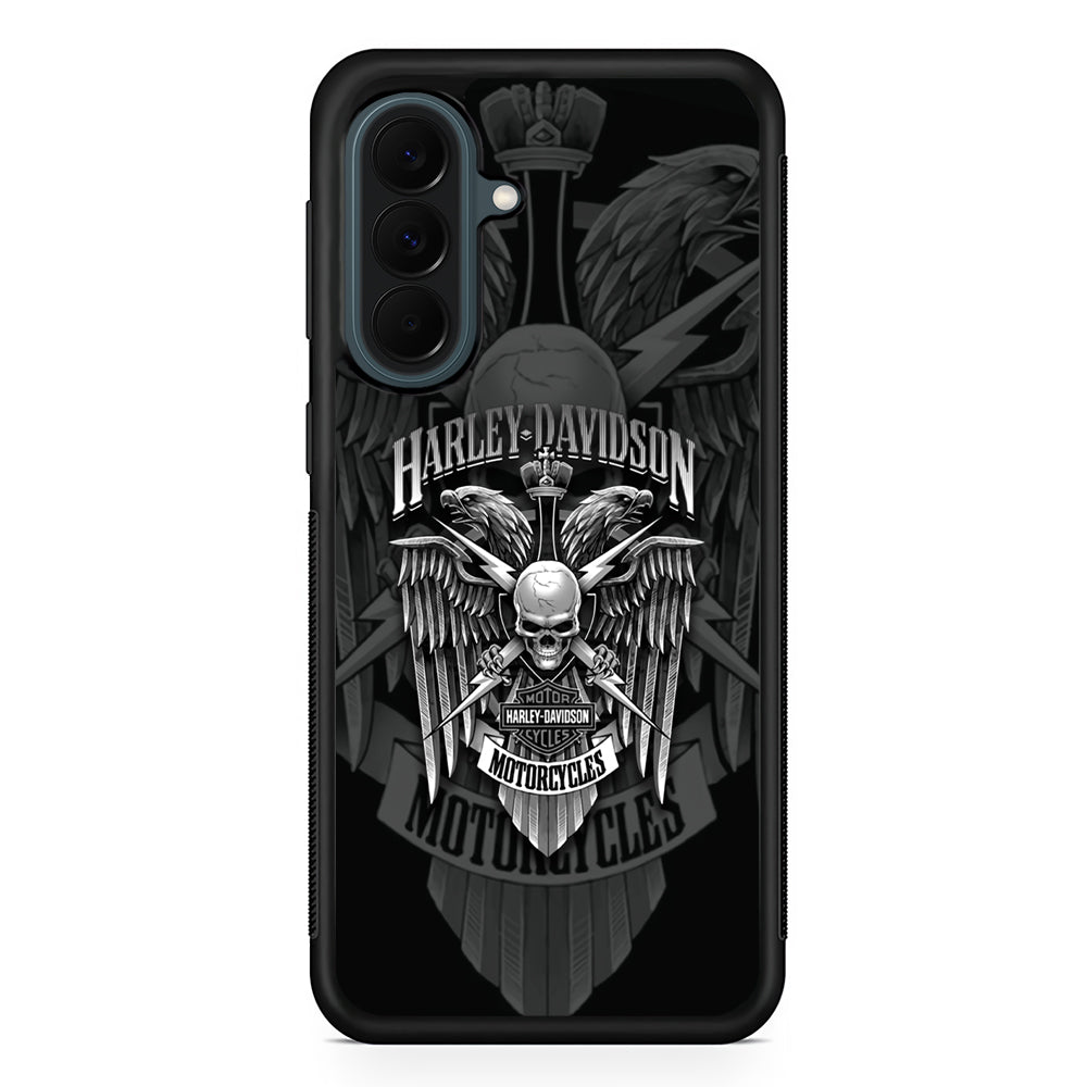 Harley Davidson Silver Pinion Samsung Galaxy A37 Case | Samsung Galaxy A37 Rubber Phone Case