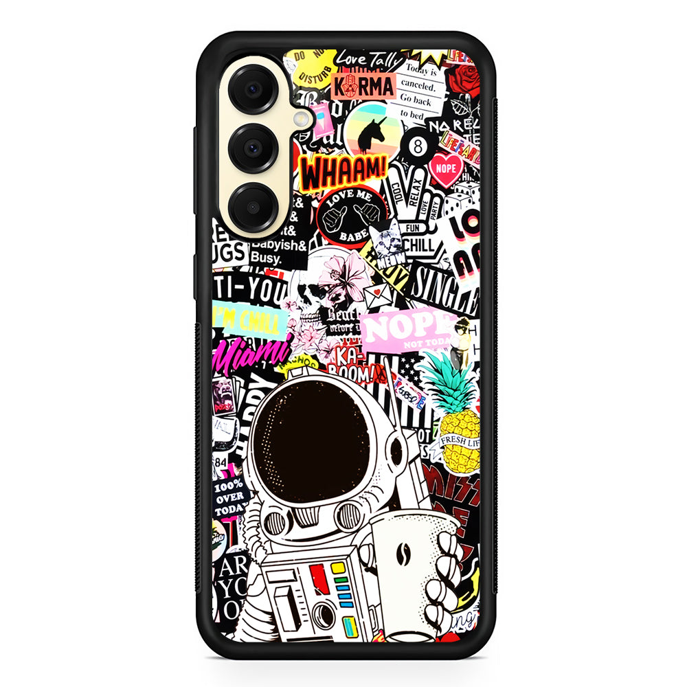 Astronauts Coffee Cheers Samsung Galaxy A16 Case | Slim Rubber Samsung Galaxy A16 Case