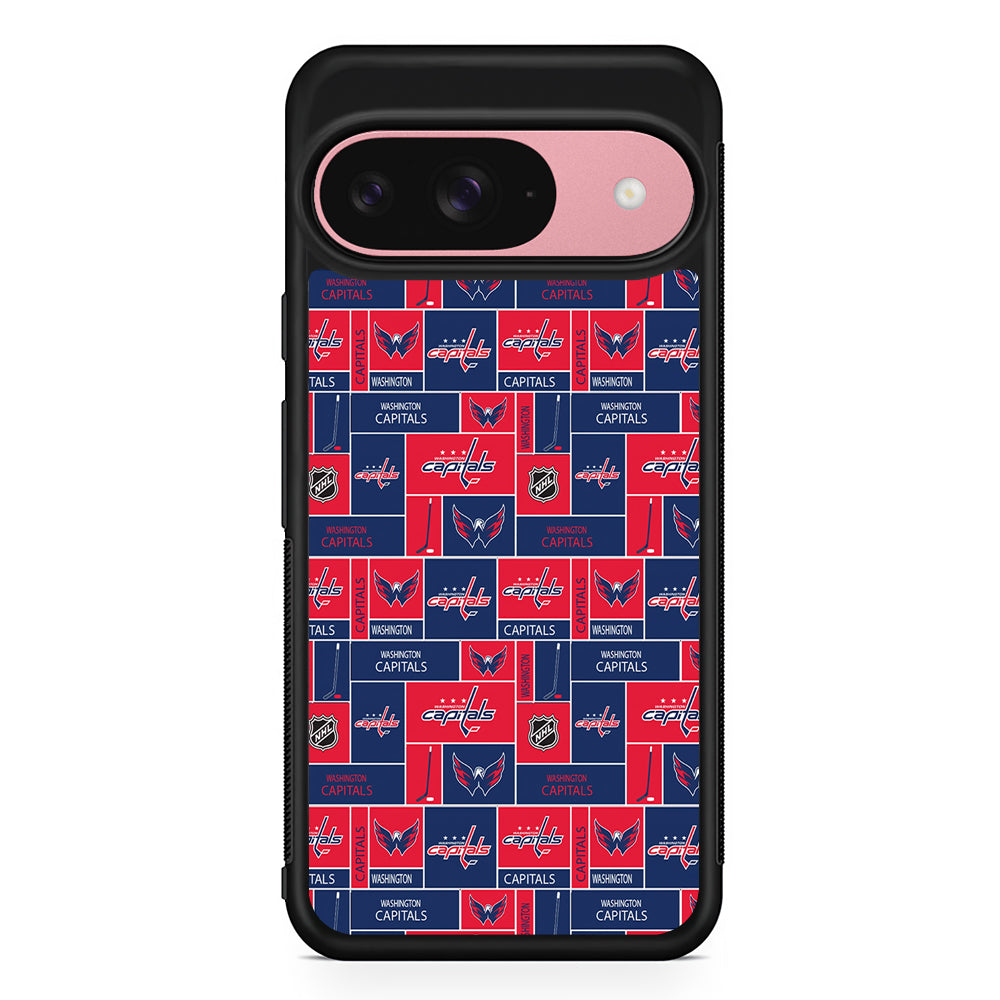 NHL Washington Capitals Pattern Google Pixel 9 Case | Google Pixel 9 Protective Rubber Case