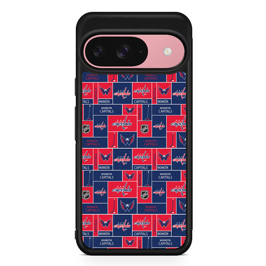 NHL Washington Capitals Pattern Google Pixel 9 Case | Google Pixel 9 Protective Rubber Case