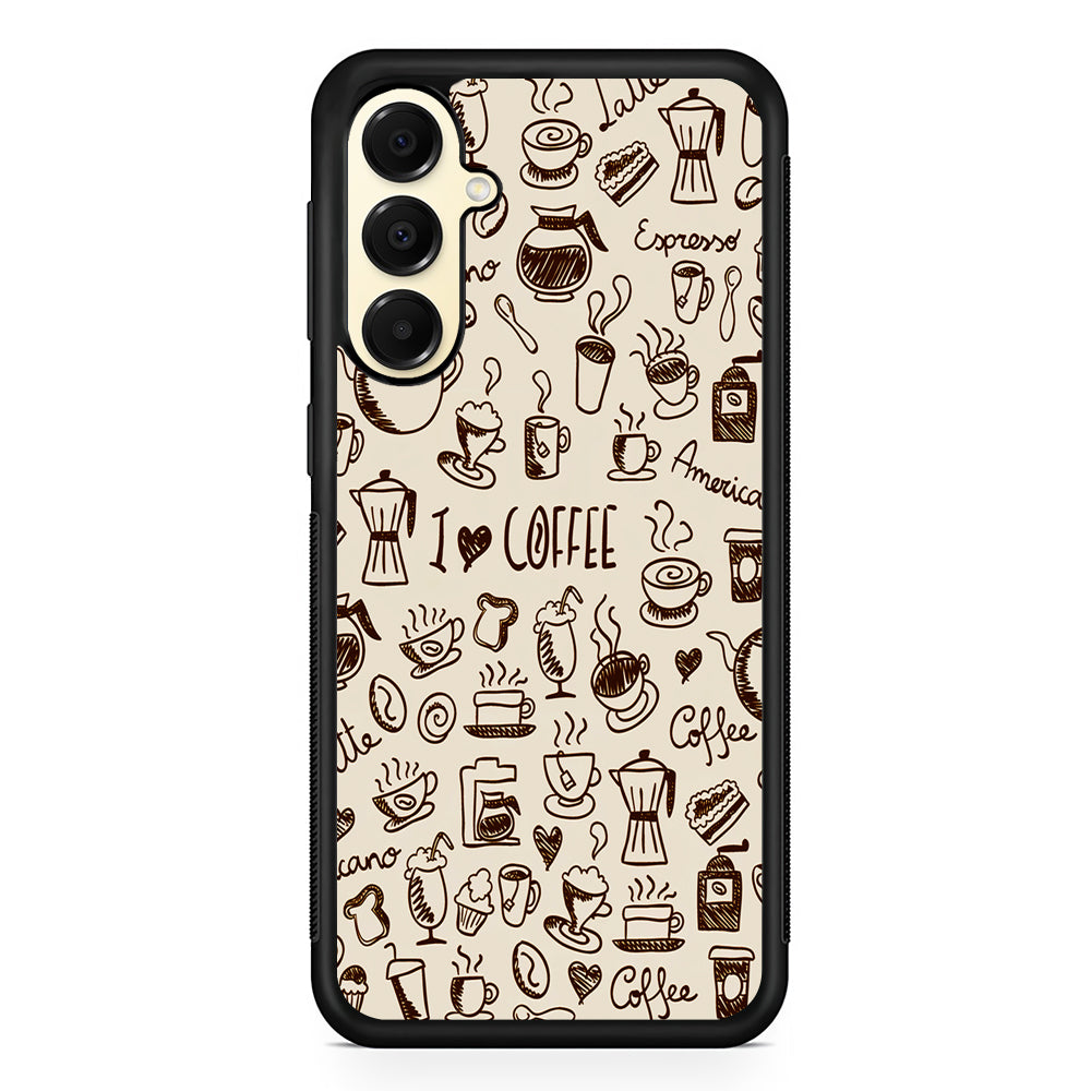CoffeeTime Doodle Samsung Galaxy A16 Case | Slim Rubber Samsung Galaxy A16 Case
