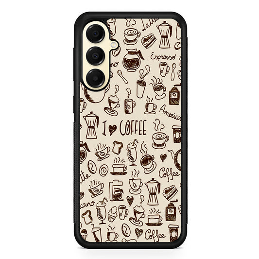 CoffeeTime Doodle Samsung Galaxy A16 Case | Slim Rubber Samsung Galaxy A16 Case