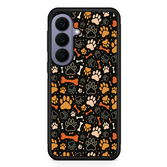 Dog Footprints and Bones Samsung Galaxy S26 Case | Durable Rubber Case for Samsung Galaxy S26