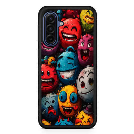 Colorful Funny Emoticons Doodle Samsung Galaxy A17 Case | Slim Protective Phone Cover