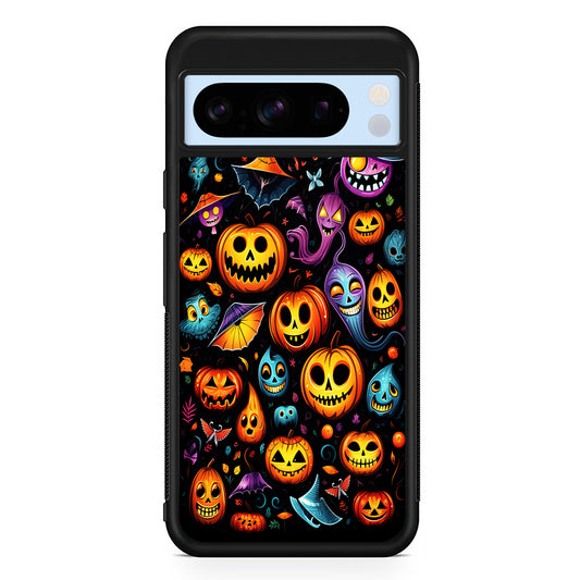Halloween Pumpkins and Ghosts Google Pixel 8 Pro Case | Slim Rubber Case for Google Pixel 8 Pro