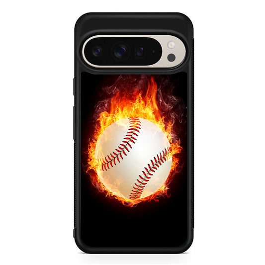 Baseball Ball on Fire Google Pixel 9 Pro Case | Slim Protective Cover