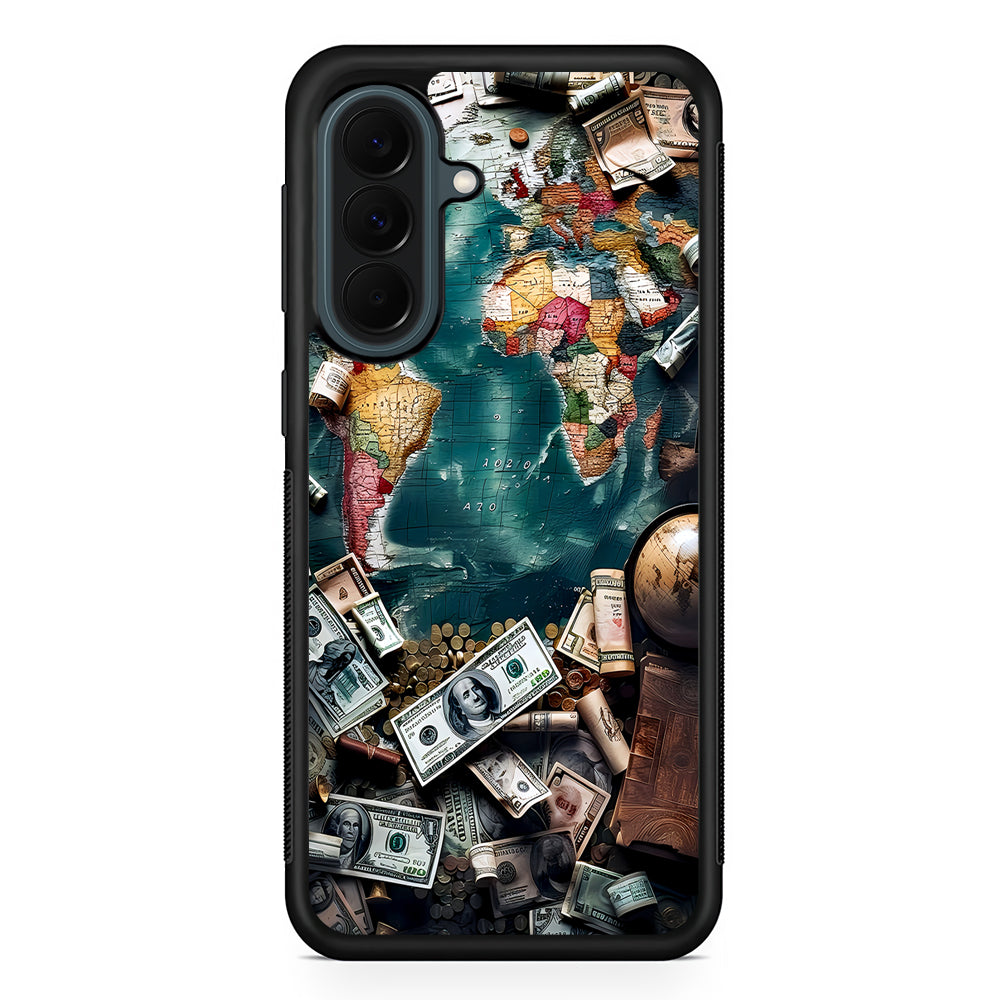 Money on The Map Travel Samsung Galaxy A37 Case | Samsung Galaxy A37 Rubber Phone Case