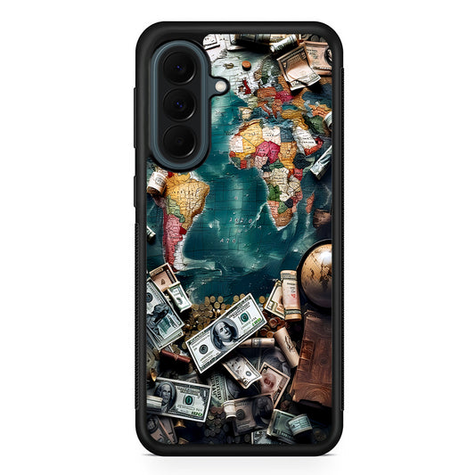Money on The Map Travel Samsung Galaxy A37 Case | Samsung Galaxy A37 Rubber Phone Case