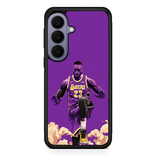 Lebron James Purple Background Samsung Galaxy S26 Case | Durable Rubber Case for Samsung Galaxy S26