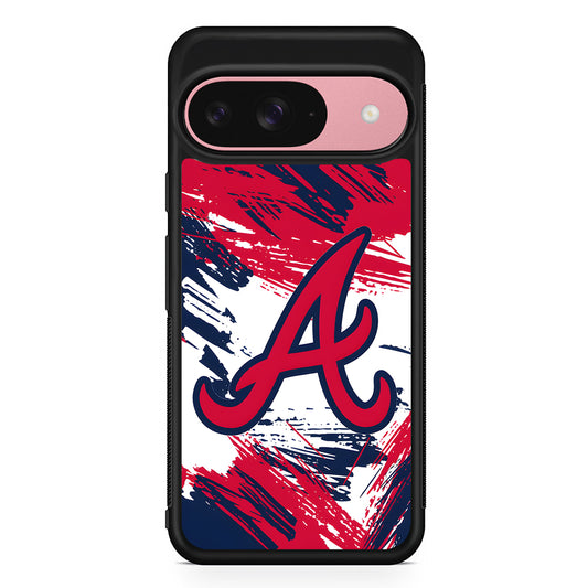 MLB Atlanta Braves Logo Google Pixel 9 Case | Google Pixel 9 Protective Rubber Case