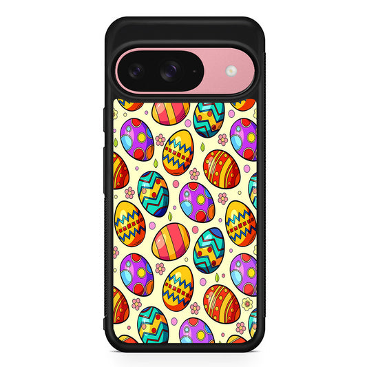 Easter Eggs Colorful Pattern Google Pixel 9 Case | Google Pixel 9 Protective Rubber Case