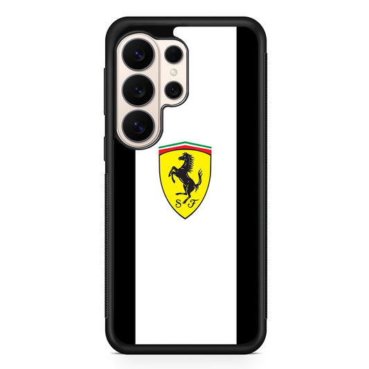 Ferrari White Stripe Emblem Samsung Galaxy S26 Ultra Case | Durable Samsung Galaxy S26 Ultra Phone Case