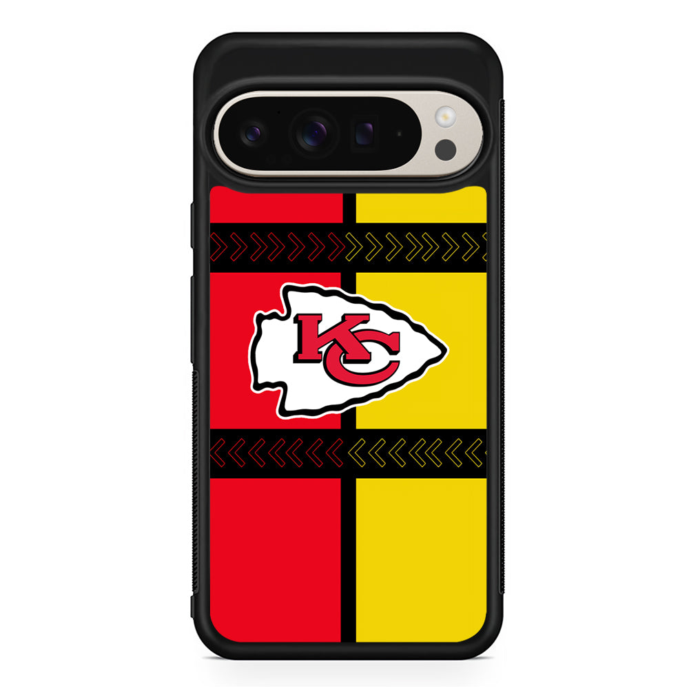 NFL Kansas City Chiefs Colorful Google Pixel 9 Pro Case | Slim Protective Cover