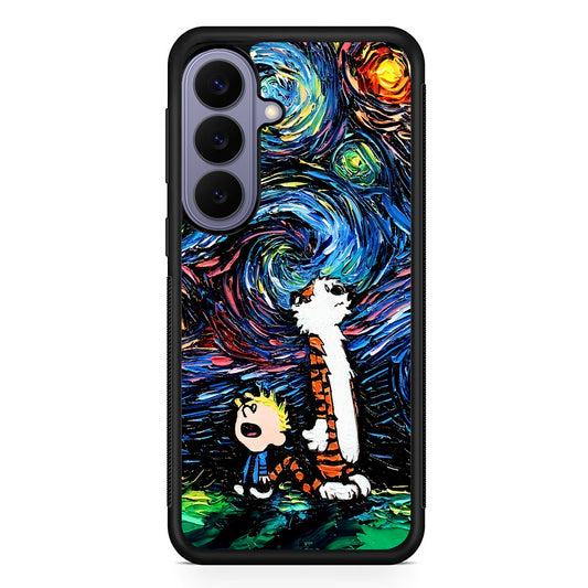 Calvin and Hobbes Starry Night Samsung Galaxy S26 Case | Durable Rubber Case for Samsung Galaxy S26
