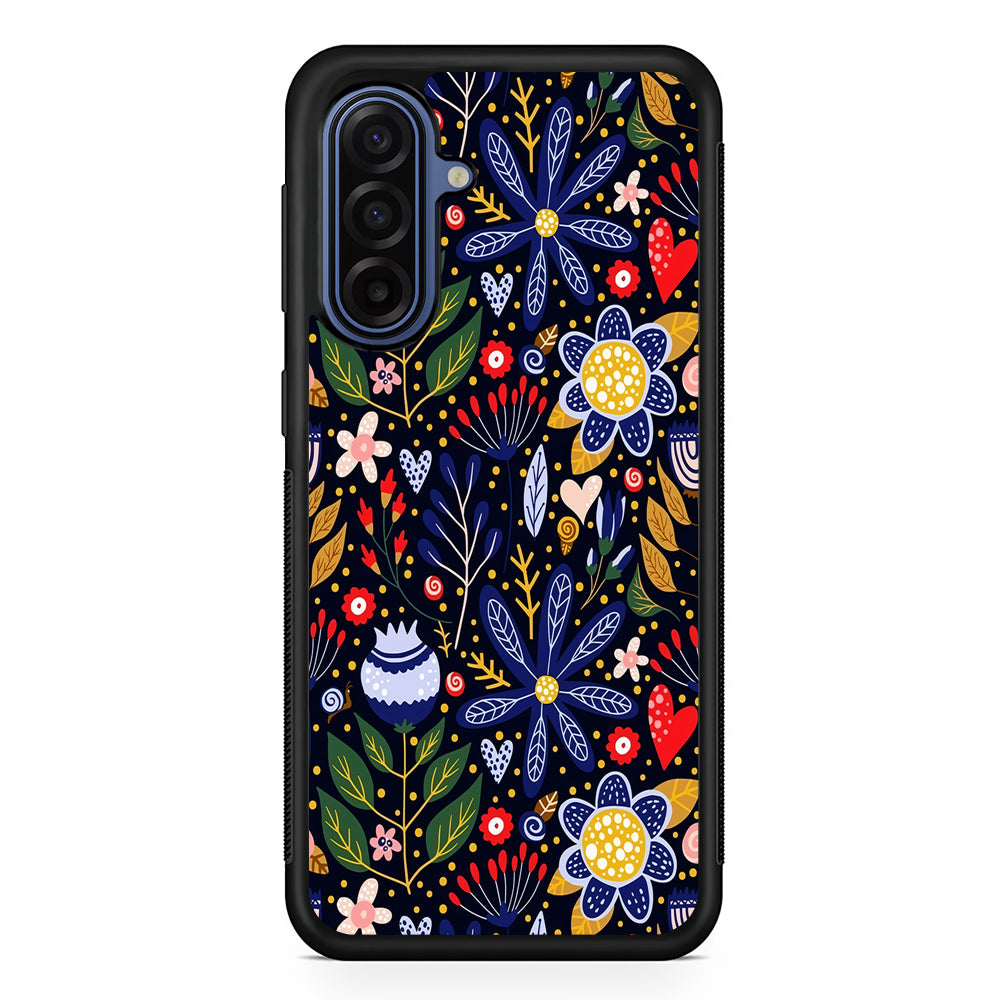 Flowers on a Dark Aesthetic Samsung Galaxy A17 Case | Slim Protective Phone Cover