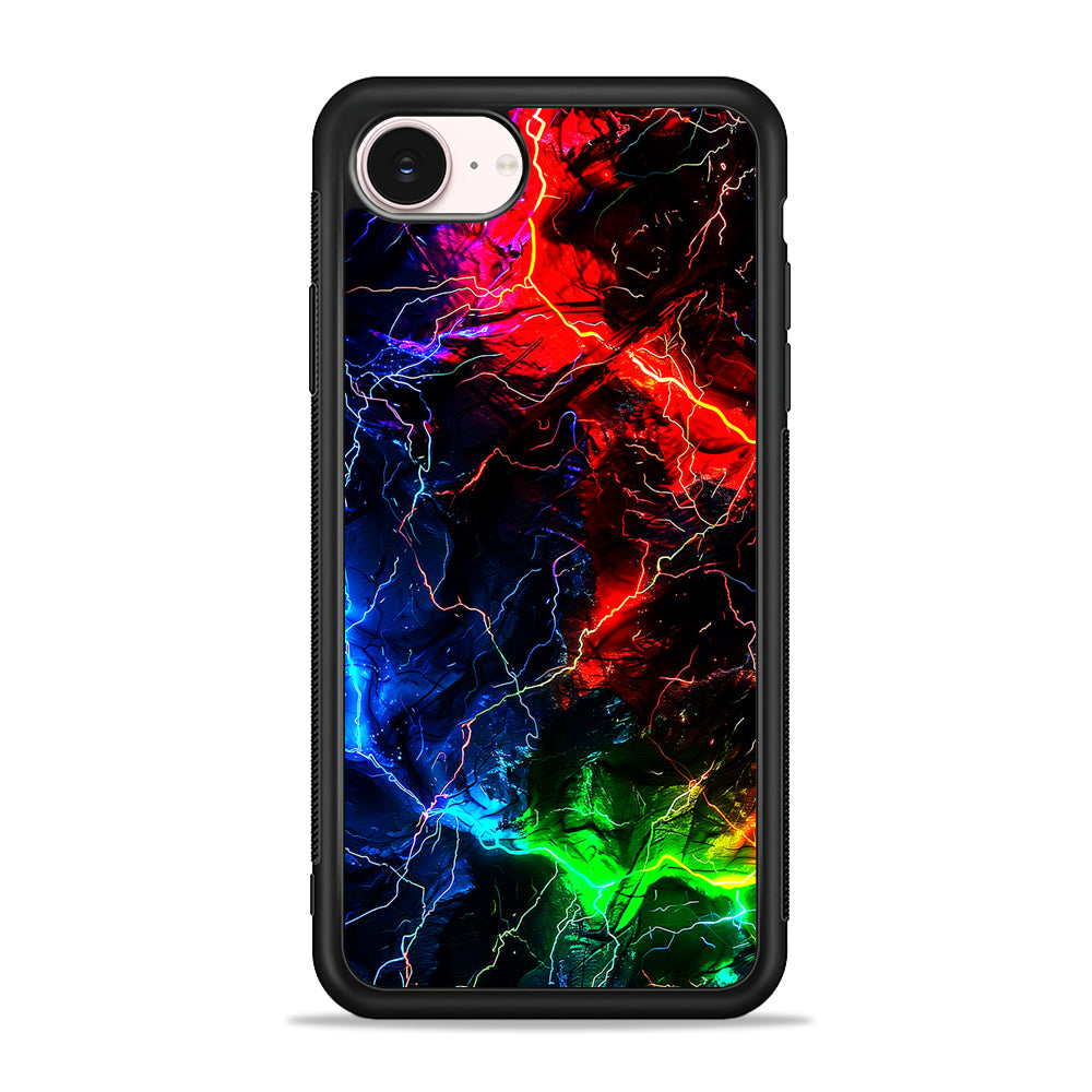 Lightning Strike at Night iPhone 17e Case - Silicone Case