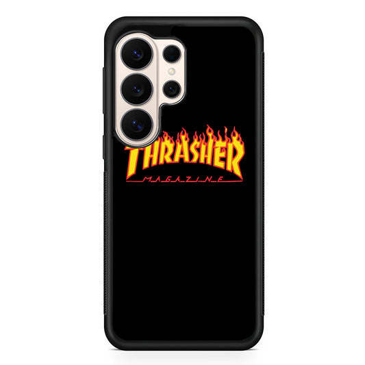 Thrasher Magazine Black Simple Fire Samsung Galaxy S26 Ultra Case | Slim Everyday Protection for Galaxy S26 Ultra