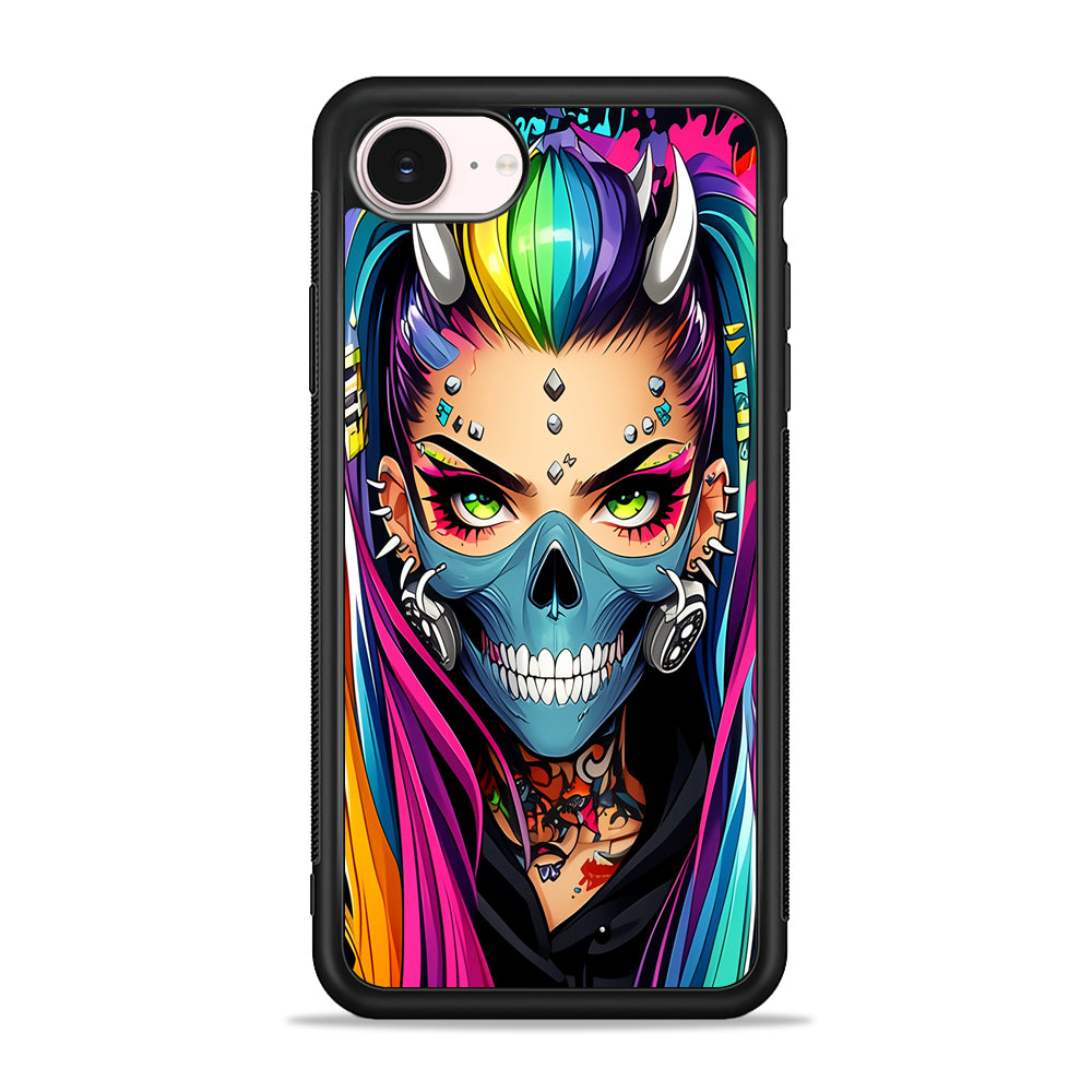 Tattooed Girl with Mask iPhone 17e Case - Silicone Case